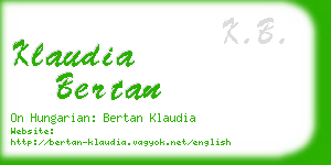 klaudia bertan business card